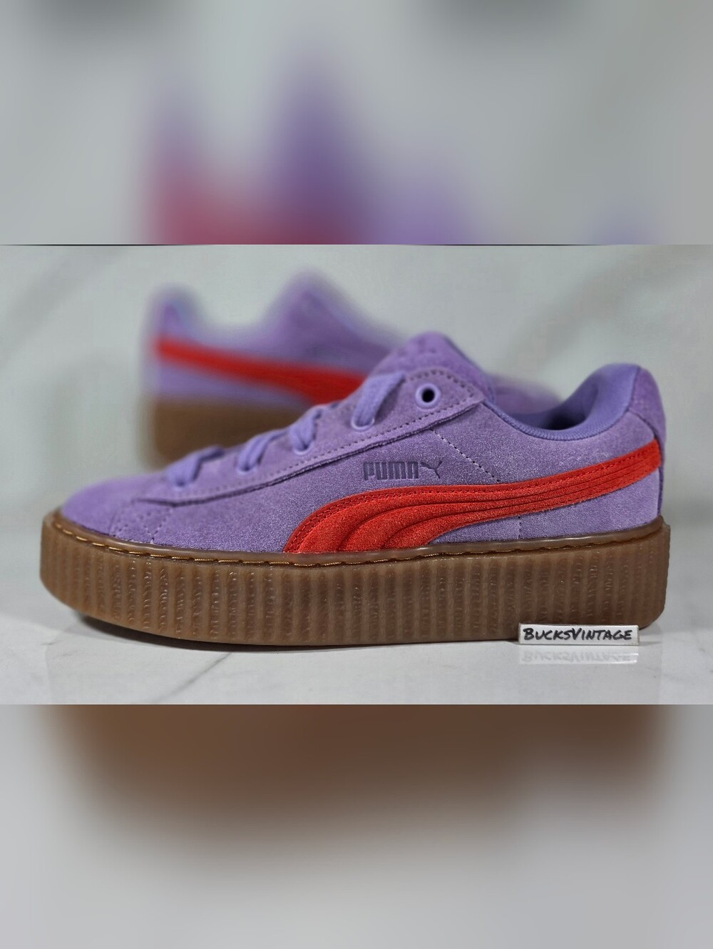 Puma Fenty Rhianna Creeper Phatty Lavender Alert Red 399332-03 NEW Womens Size 8